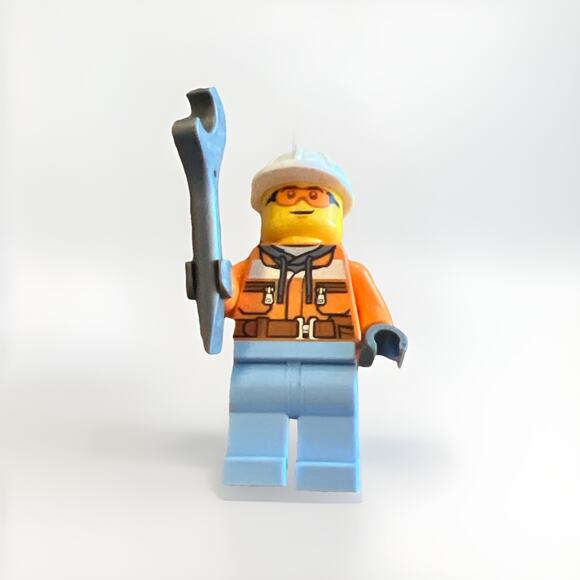 2022 Lego Male Construction Worker Orange Safety Jacket cty1404 Town Minifigure - Picture 1 of 2